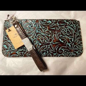 New! Patricia Nash Turquoise Wristlet
